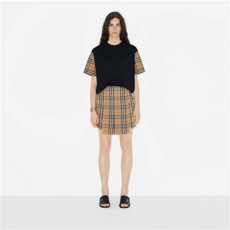 Shop Burberry Archive Check Wool Mini Kilt 